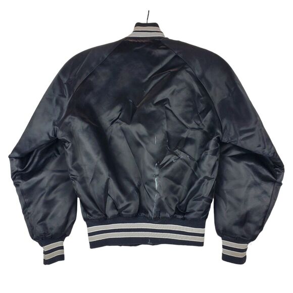 Vintage CHICAGO WHITE SOX Jacket BOYS 10/12 Black Satin CHALK LINE Retro MLB - Picture 7 of 11